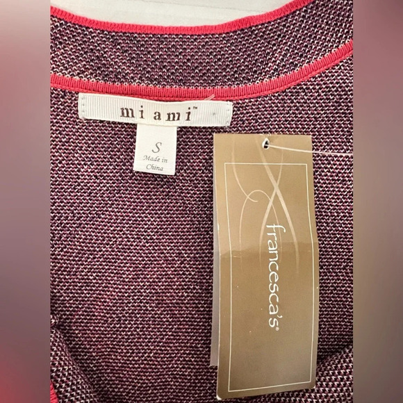 Miami Abstract Tribal Geometric Short Sleeve Dress Purple Small  NWT - Picture 6 of 12